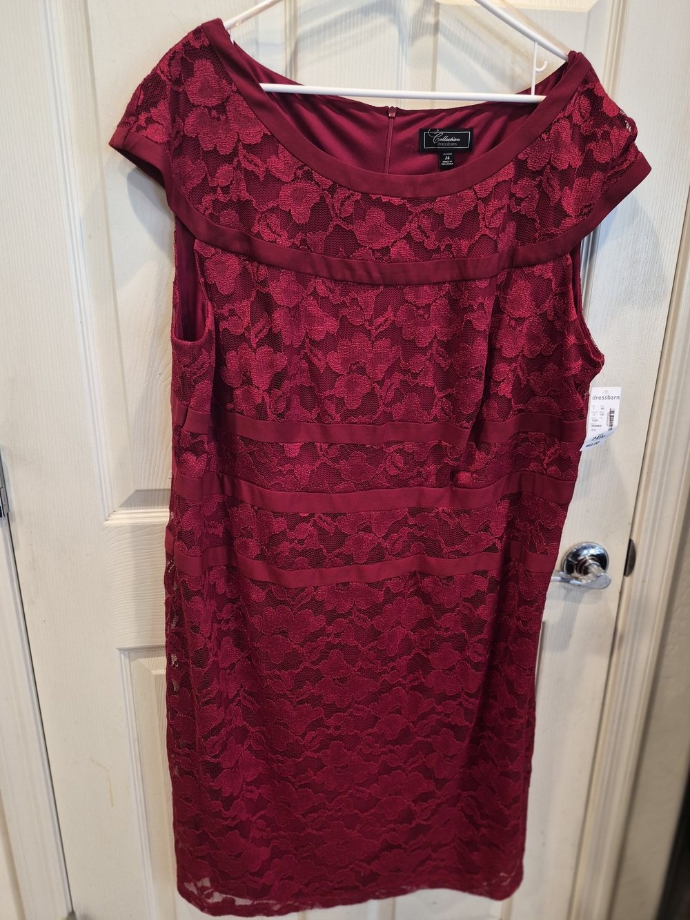 Burgundy Lace Midi Dress